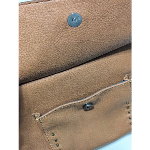 Catchfly Studio Western Leather Purse Shoulder Bag Brown Turquoise Crossbody - Picture 7 of 7